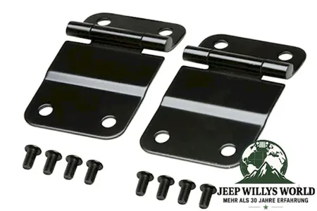 Tailgate Hinge Pair Black Jeep CJ 76-86