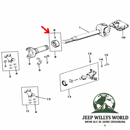 Propeller Shaft Seal front or Rear Jeep CJ + Wrangler + Cherokee 81-01