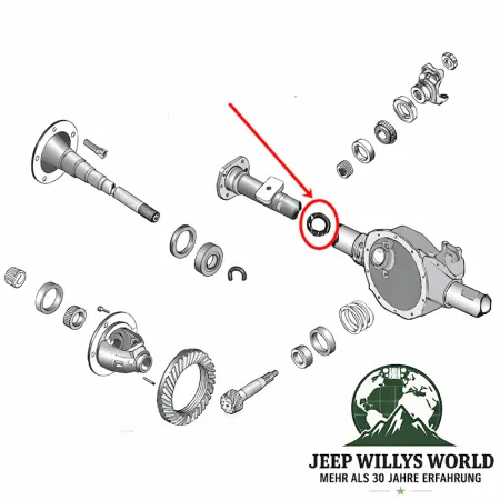 Wheel Bearing Seal Inner Rear Axle Dana 35 Jeep Wrangler + Cherokee 84-89