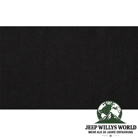 Duster Deck Cover Heckabdeckung  Black Denim Jeep CJ7, Wrangler YJ (80-91), Materialmuster: schwarzes strukturiertes Vinyl mit leichtem blau/grau Stich.