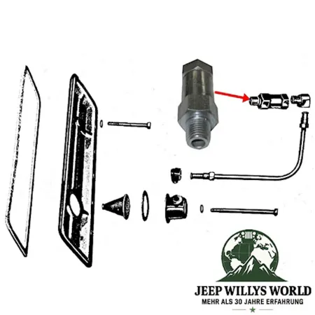 PCV Ventil Kurbelgehäuseentlüftung 4-134 Motor Jeep CJ Willys Ford GPW 41-71