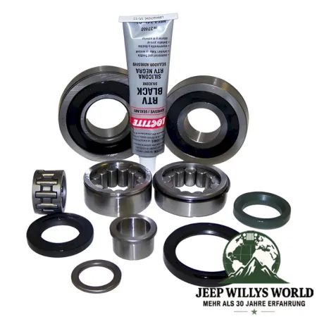 Bearings & Seal Kit AX15 Transmission Jeep Cherokee XJ / Wrangler YJ / TJ / Grand Cherokee ZJ (88-99), full scope of delivery pictured.