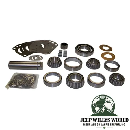 Lagersatz Dana 300 Verteilergetriebe Jeep CJ 80-86, kompletter Lieferumfang abgebildet.