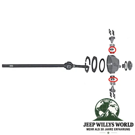 King Pin Bearing left or right Front Axle Dana 25 + 27 Jeep CJ + Willys 46-71