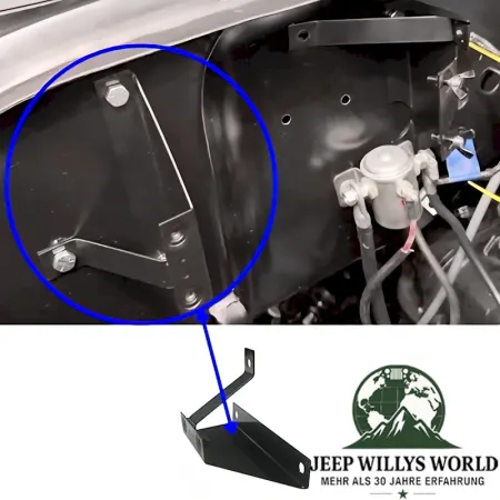 Luftfilter Gehäuse Halterung rechts L-Head Jeep Willys MB M38 CJ Ford GPW 41-53