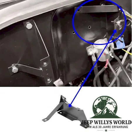Luftfilter Gehäuse Halterung links L-Head Jeep Willys MB M38 CJ Ford GPW 41-53