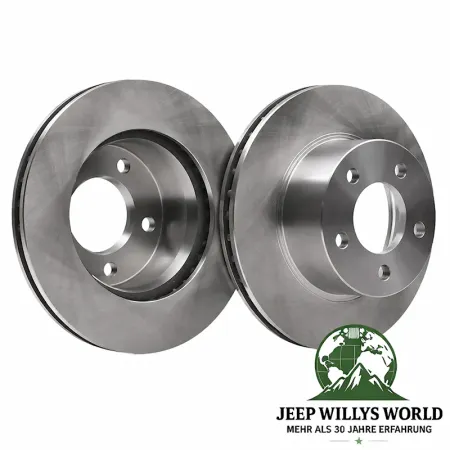 Brake Rotor Set front Jeep CJ YJ XJ MJ 82-89, 4 Pad overview, pad side shown.