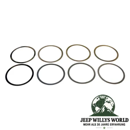 Einstellscheiben Eingangswelle Dana 300 Verteilergetriebe Jeep CJ5 / CJ7 / CJ8 (80-86), Nahansicht.