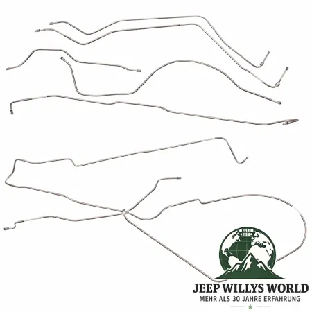 Brake Lines Set Stainless Steel 7-pcs. with ABS Jeep Wrangler 93-95