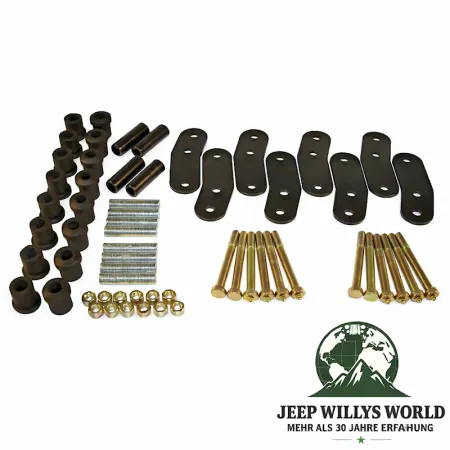 Blattfederschäkel Set Vorne + Hinten abschmierbar +3/4" Jeep Wrangler 87-95