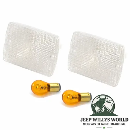 Blinkleuchten Paar vorne Weiss Jeep Wrangler 87-95