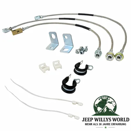 Bremsschläuch Flexschläuch Set Edelstahl bis 6" Jeep Wrangler + Cherokee + Grand Cherokee 84-06