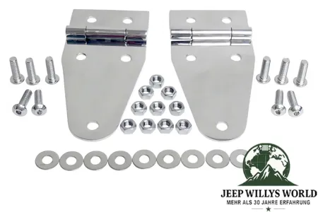 Hood Hinge Set Stainless Steel CJ + Wrangler YJ 76-95