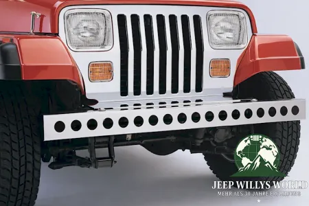 RT Off-Road Stoßstange Frontstoßstange Stoßfänger gelocht Edelstahl Jeep Wrangler YJ (1987-1995)