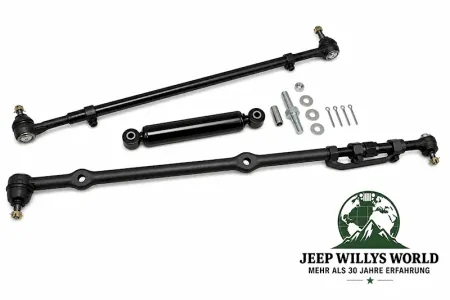 Steering Complete Set Tie Rod + Drag Link + Steering Damper Jeep Wrangler 87-90