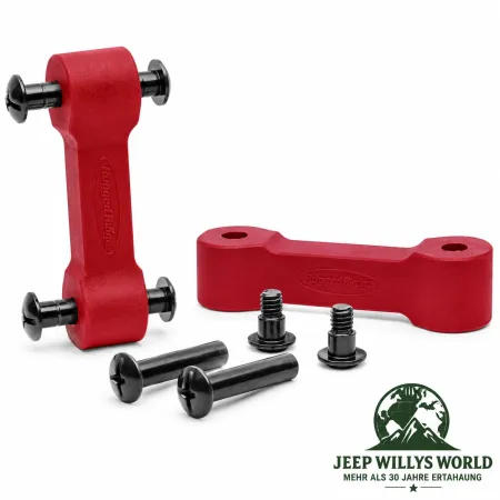 Daystar Hood Catch Latch Pair Red Polyurethane Jeep Wrangler JK (07-18)