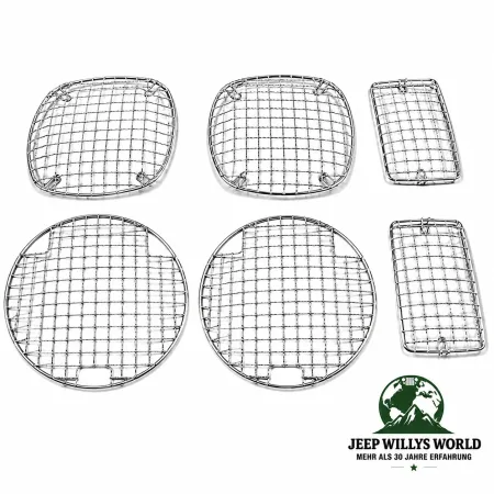 Rugged Ridge Lampenschutzgitter Edelstahl Set 6-teilig Edelstahl Jeep Wrangler TJ (1996-2006)