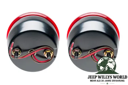 Omix Rückleuchten Paar LED für Willys CJ2A CJ3A CJ3B, Jeep CJ5 CJ6 (1945-1975). Hochwertige Umrüstung. Rückseite.