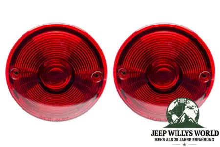 Omix Rückleuchten Paar LED für Willys CJ2A CJ3A CJ3B, Jeep CJ5 CJ6 (1945-1975). Hochwertige Umrüstung. Vorderseite.