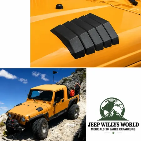 Daystar Hood Vent Covers Pair Black polyurethane Jeep Wrangler YJ TJ (1987-2006)