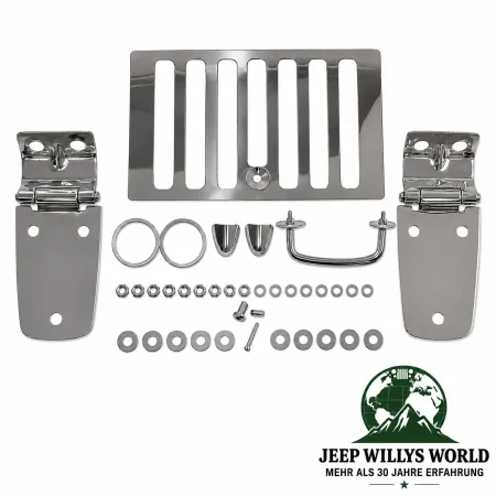 Rugged Ridge Motorhauben Scharnier Set Edelstahl Hochglanzpoliert Jeep Wrangler TJ (1998-2006)