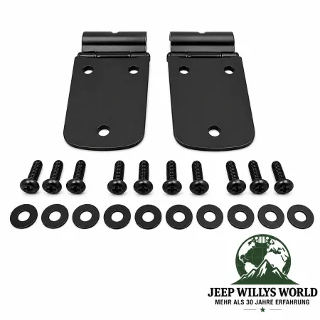 RT Off-Road Hood Hinge Set in Stainless Steel Black powder coated Jeep Wrangler TJ (1996-2006)