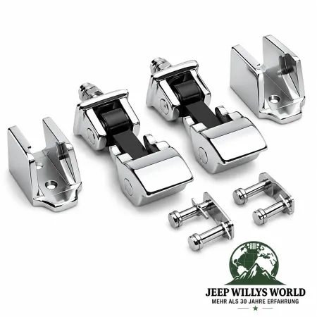 RT Off-Road Hood Catch Set Stainless Steel polished TJ Style Jeep Wrangler TJ (1996-2006)