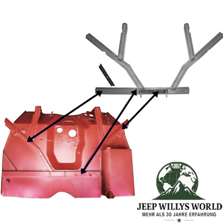 Front floor plate reinforcement brace Set Willys MB Ford GPW 41-45