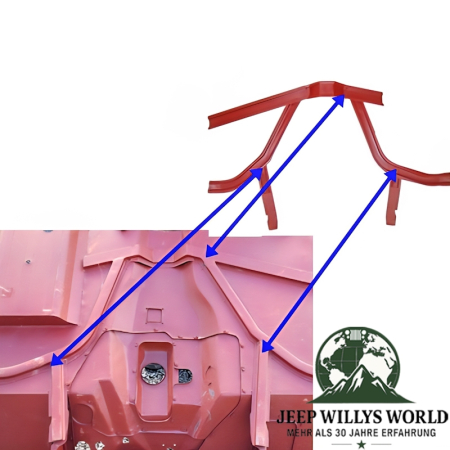 Bodenplatten Verstärkung Streben Set vorne Willys M38 50-52