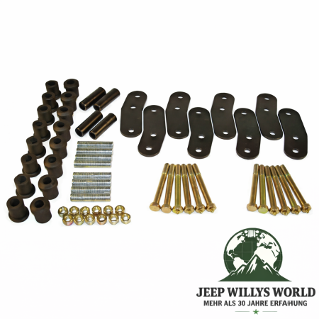 Blattfederschäkel Set Vorne + Hinten abschmierbar +3/4" Jeep Wrangler 87-95