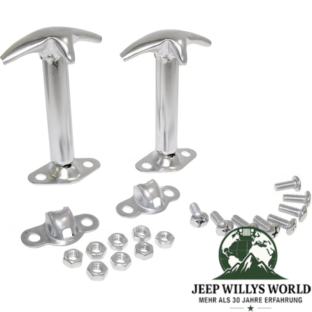 Motorhaubenverschluss Haken Paar Edelstahl CJ + Wrangler YJ 46-95