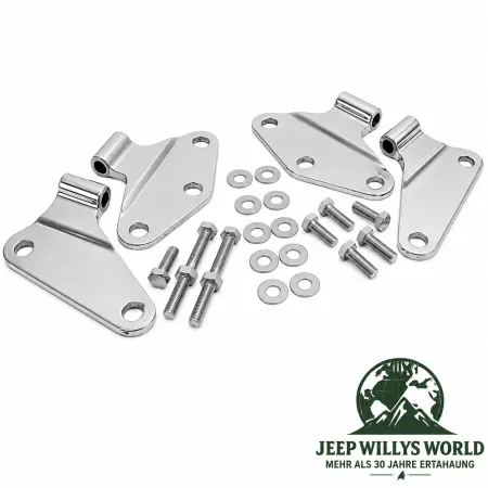 RT Off-Road Door Hinge Set in Stainless Steel Jeep Wrangler 2-doors JK (07-18)