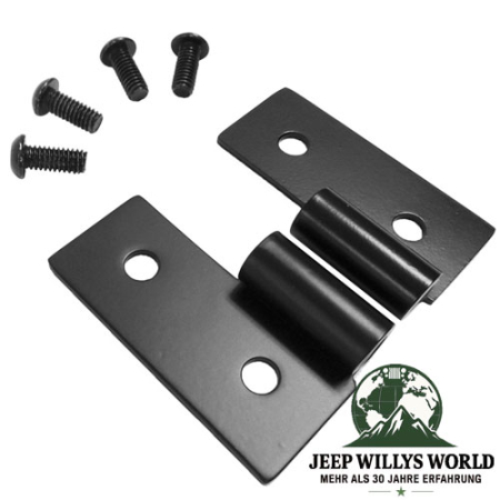 Door Hinge Set Lower in Black Stainless CJ + Wrangler YJ TJ 76-06