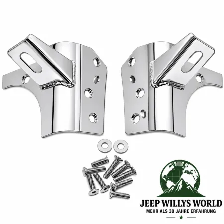 RT Off-Road Scheinwerferhalter Paar Scheibenrahmen Edelstahl hochglanzpoliert Jeep Wrangler TJ (1996-2006)