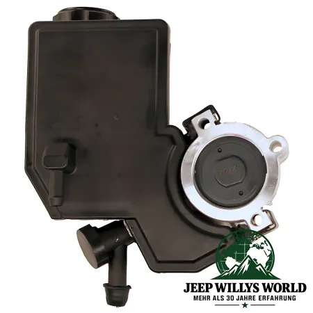 Power Steering Pump with Reservoir Jeep Grand Cherokee WJ WG 4.7L 01-04, flat top side.