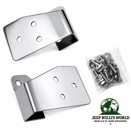 Rugged Ridge Spiegelhalter Paar in Edelstahl hochglanzpoliert Jeep Wrangler TJ (2003-2006)