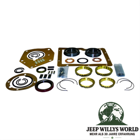 Reparatur Master Kit SR4 Schaltgetriebe Jeep CJ (80-83), voller Lieferumfang abgebildet (Dichtungen, Simmerringe, Lager, Synchronringe, Kleinteile Kit).