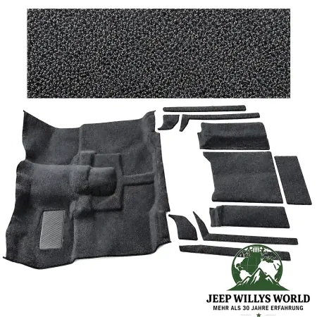 Alle Einzelteile von Auto Custom Carpets Teppich Premium Komplett Set Original Style Schwarz Jeep CJ7 (1976-1986).