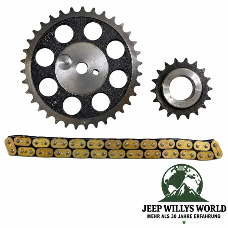 Enginetech Steuerkettensatz 3 teilig Steuerkette, Kurbelwellenrad, Steuerkettenführung 4,0L Jeep Wrangler YJ / Cherokee XJ / Grand Cherokee ZJ (1987-1993)