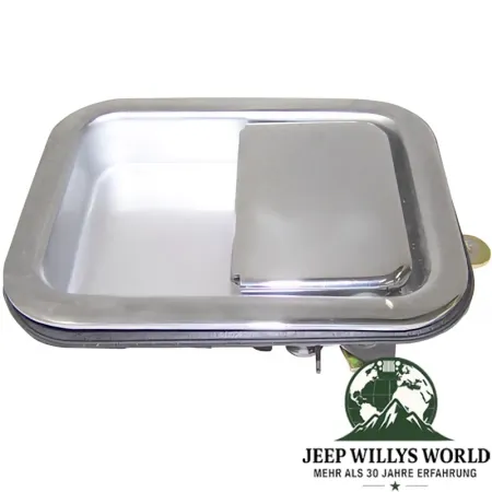 outside door paddle handle, chrome, left. Jeep CJ7 CJ8, Wrangler YJ TJ (1981-2006)