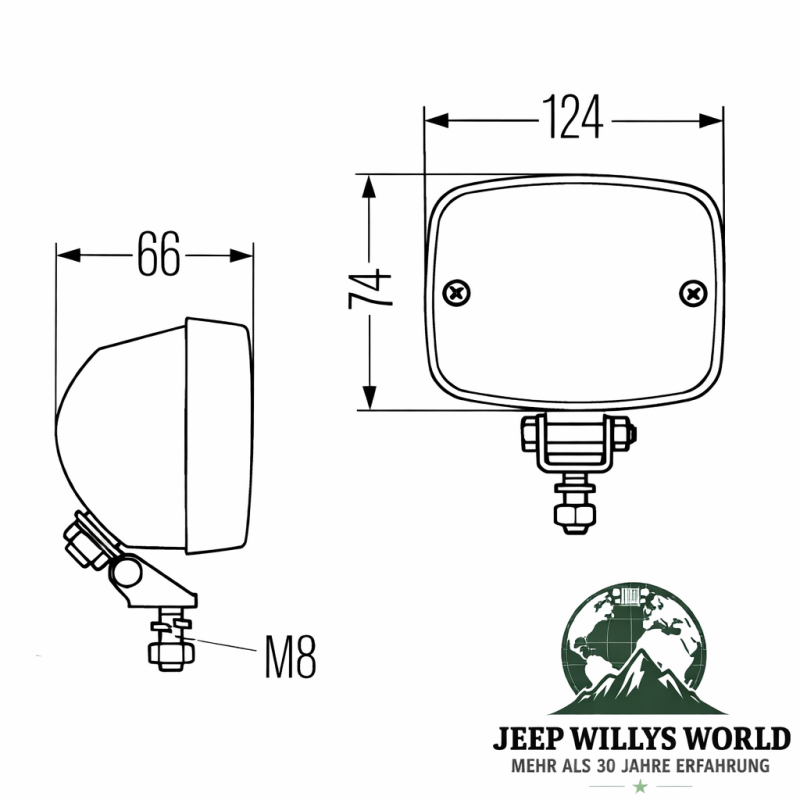 Nebelschlussleuchte universal Hella CJ Wrangler 55-06