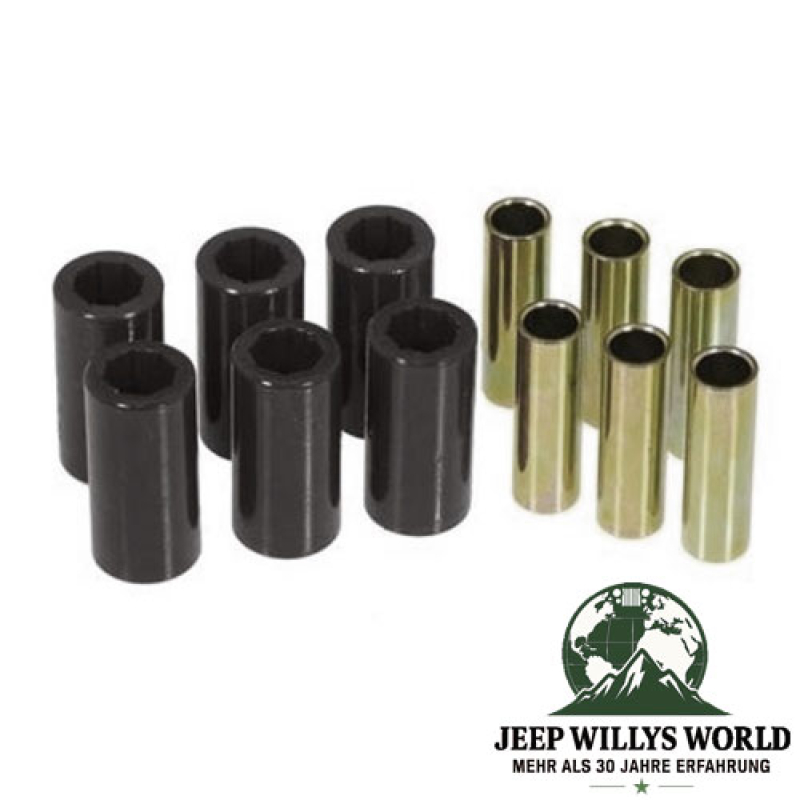 Blattfederbuchsen Set vorne oder hinten PU schwarz Jeep CJ 55-75
