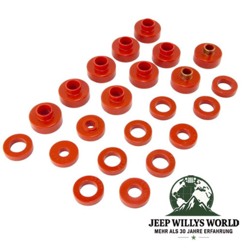 Karosserieauflagegummi Set Rot Jeep CJ 76-79
