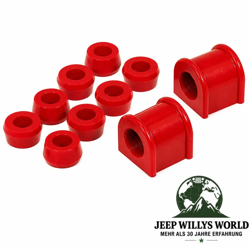 Prothane Stabilisatorgummi Set vorne Ø 24 mm Polyurethan Rot Jeep Wrangler YJ (1987-1995)