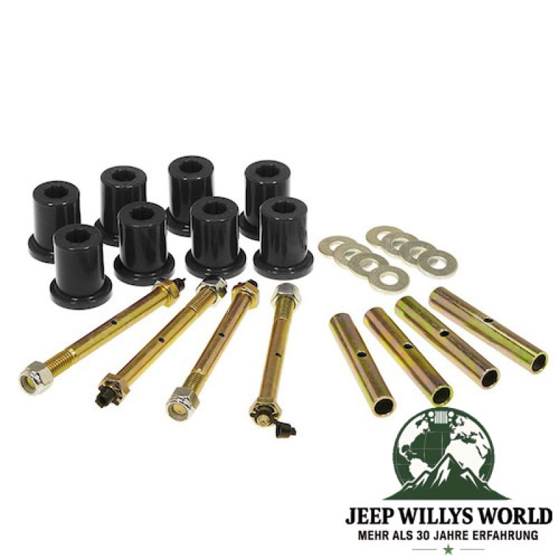 Blattfederbuchsen Set Federgehänge abschmierbar hinten PU schwarz Jeep CJ 76-86