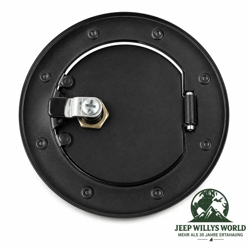 Rugged Ridge Tankblende Tankdeckel Tankcover Tankfüllstutzen Stahl Schwarz Jeep Wrangler JK (07-18)