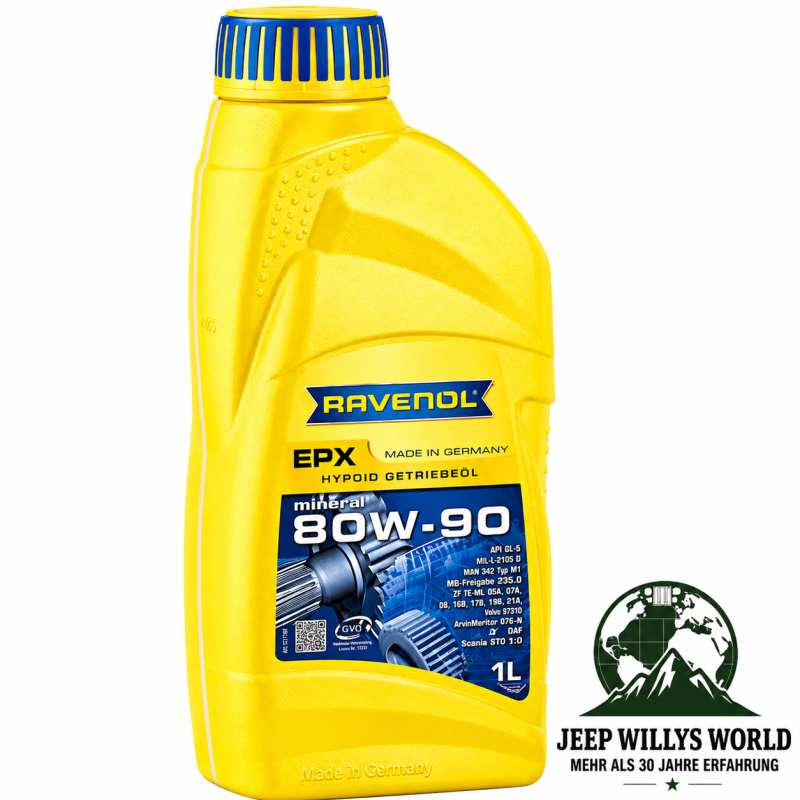 Achsöl Mineralisch 1L RAVENOL EPX SAE 80W-90 GL-5 Jeep Wrangler 96-18
