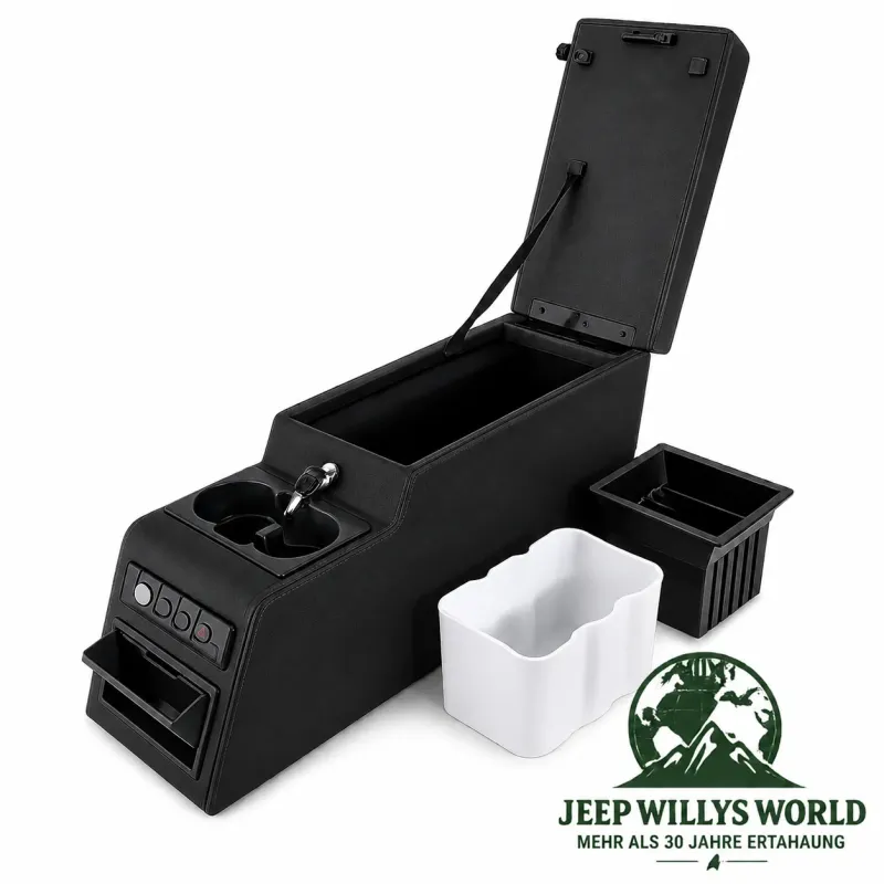 Mittelkonsole "Mega" Schwarz Jeep CJ + Wrangler YJ 76-95