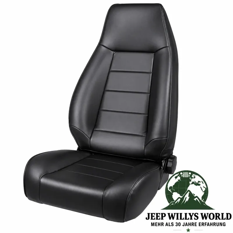 Rugged Ridge Ersatzsitz vorne rechts oder links Black Denim Jeep CJ5 CJ7 CJ8 / Wrangler YJ TJ (1976-2002)