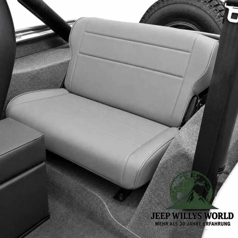 Rugged Ridge Rücksitzbank klappbar Charcoal Denim Jeep CJ5 CJ7 CJ8 / Wrangler YJ (1976-1995)